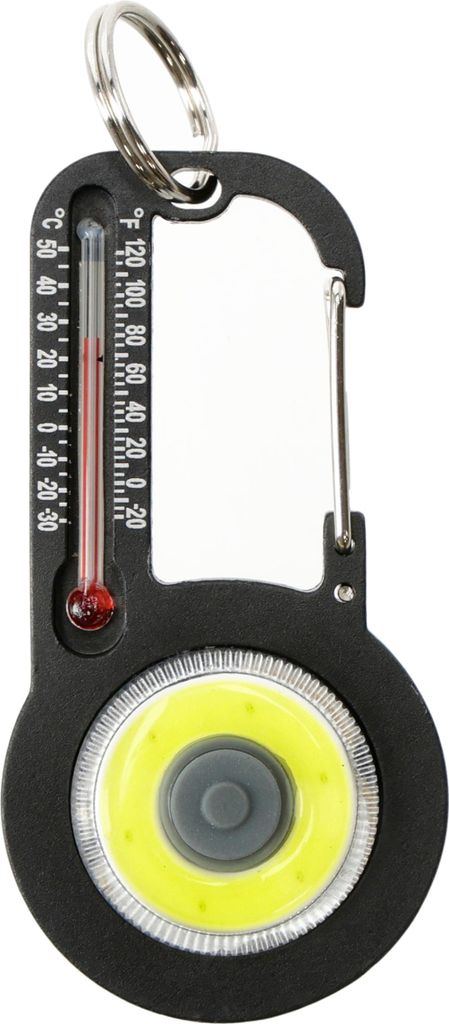 Sun Co. TempaBright Thermometer- und Taschenlampen-Schlüsselanhänger, Karabiner