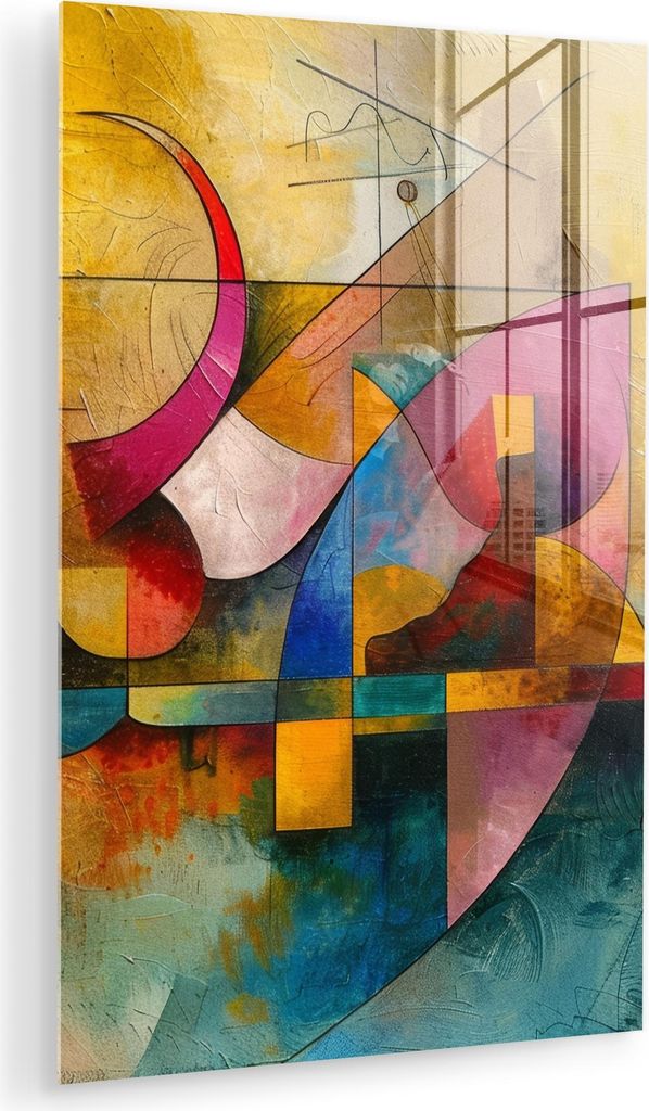 MuchoWow Glasbilder - Bilder auf Wandbild - Foto auf Glas Kunst - Abstrakt - Ästhetisch - Farbenfroh - Kunst 20x30 cm Wanddekoration aus Glas - Ac...