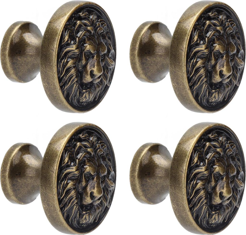 4set Lion Head Zink Legierungstr Griff moderne antike Produktbild 