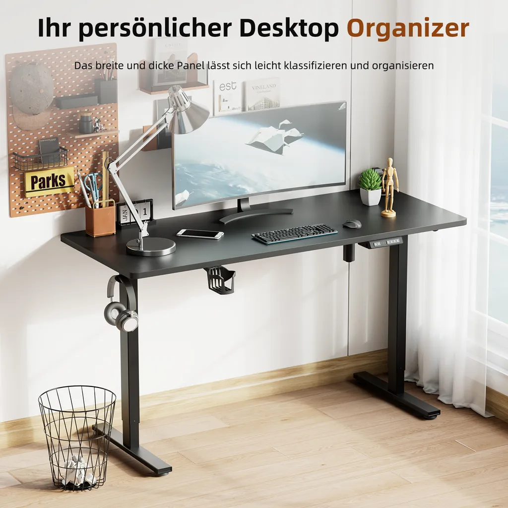 Bureau assis debout avec mémoire de hauteur et charge rapide USB-C