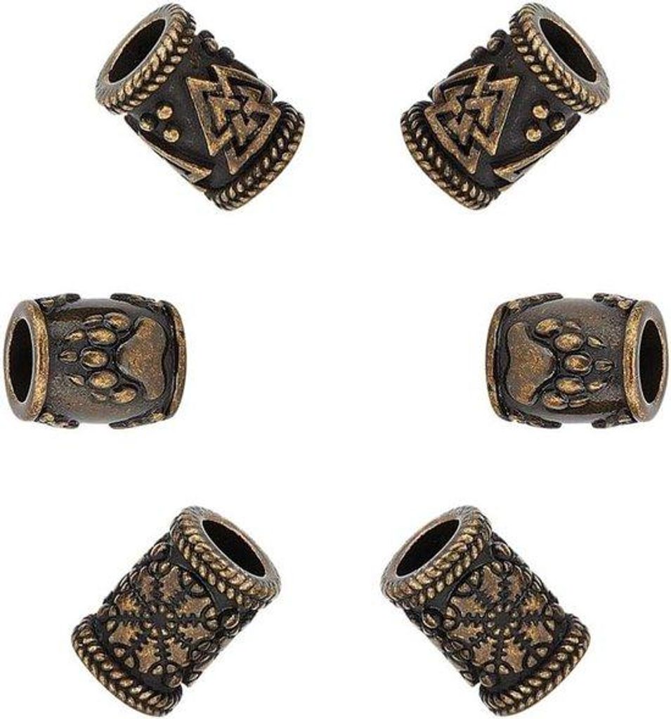 Rostfreie Kugellager - Spacer Kugellager Europäische Kugellager - Schmuck herstellen - Vintage Stil 3 Modelle - 6 Stück 6mm Loch