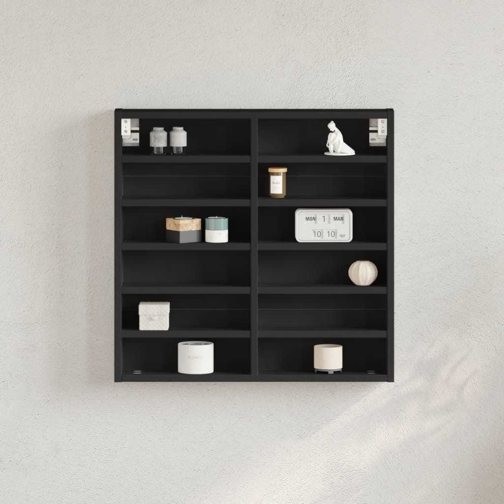 "2026 Promotion" Hängeregal moderne, Vitrinenschrank Schwarz 60x8,5x58 cm Holzwerkstoff - Hängeregal CC30522