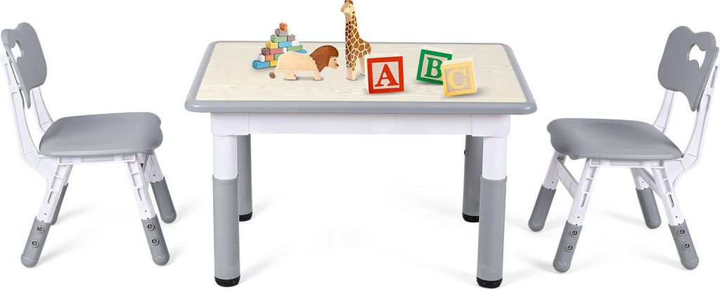 Table pour enfants Peviasot avec 2 chaises, réglable en Image du produit 