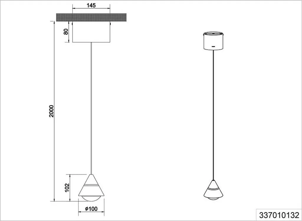 Lampadario LED Lineare Nero Opaco 200cm Temperatura Colore CCT
