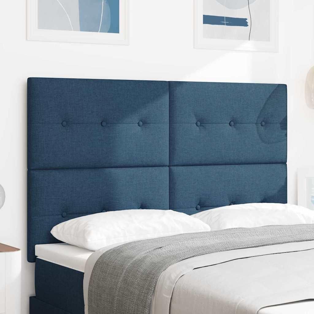 Möbel Kopfteil Höhenverstellbar mit Kopfteil Blau 140 cm Stoff - Kopfteile 3337827
