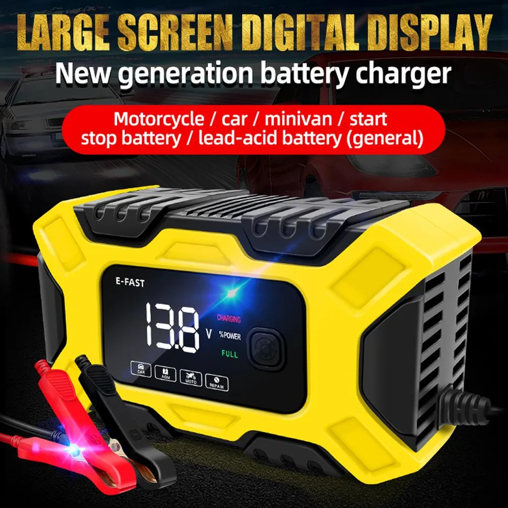 Chargeur de batterie de voiture E-FAST 12V 6A pour auto et moto