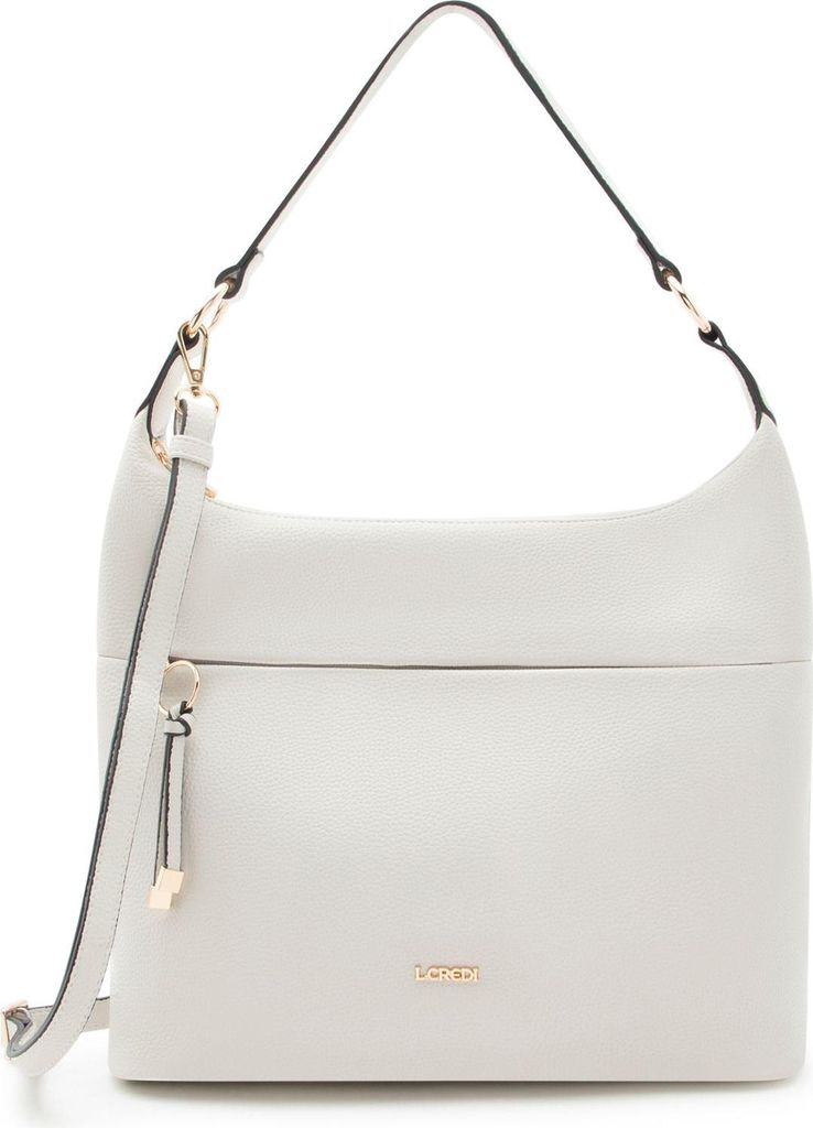 L.CREDI Schultertasche Umhängetasche Maite Hobo Bag Light Gray creme