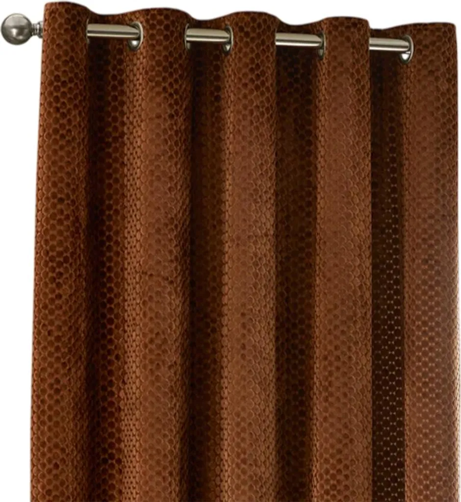 Rideaux de salon en velours cuivre Neptune Furn - Ambiance chaleureuse