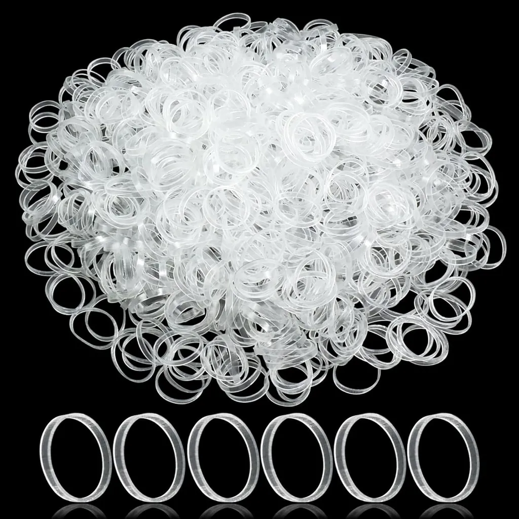 Set 1000 Mini Elastici Invisibili per Acconciature Matrimonio e Trecce