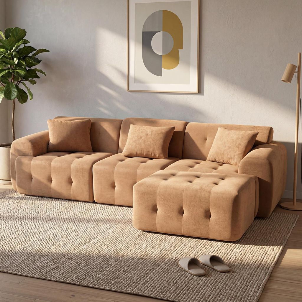 Canapé d'angle COMHOMA, 245 x 60 x 40 cm, canapé modulable Image du produit 