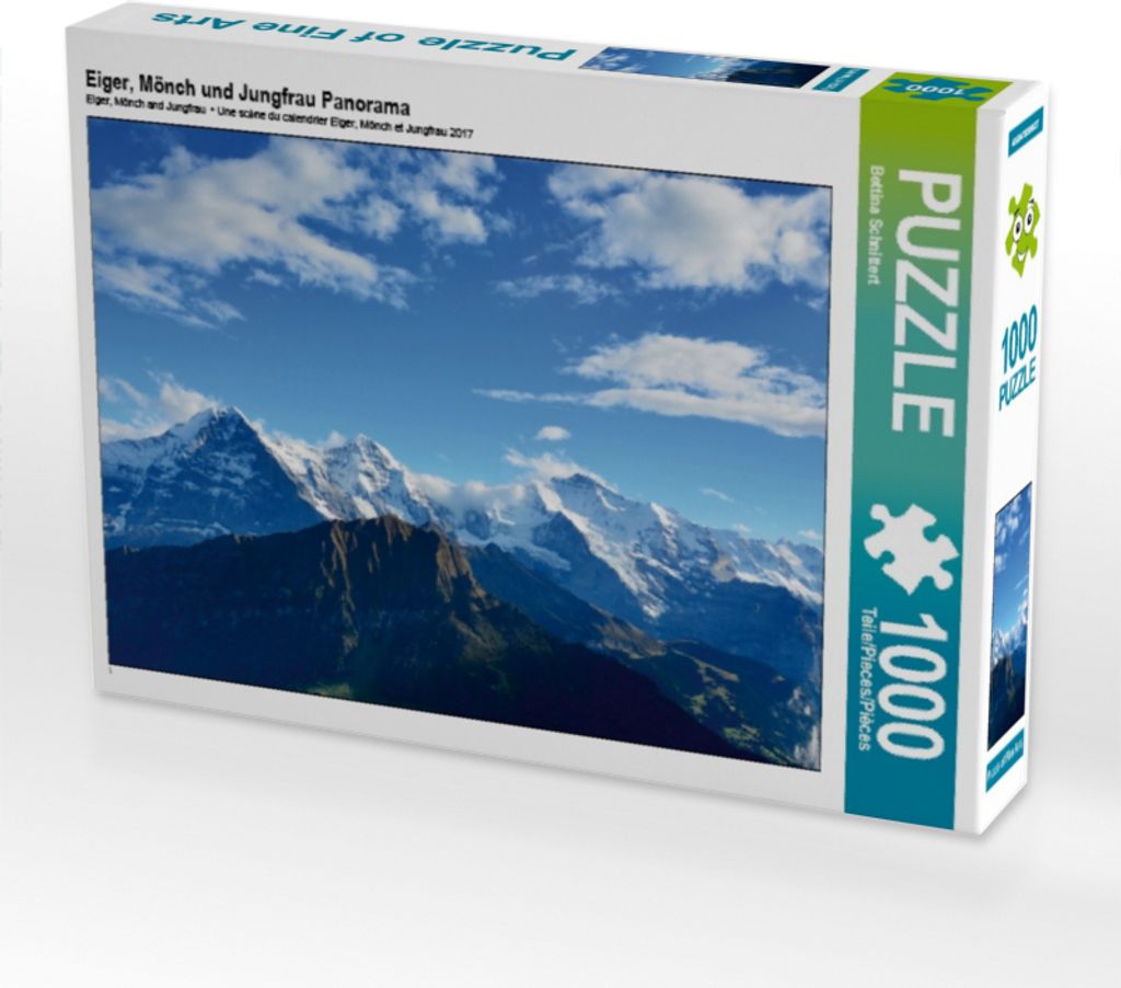 Calvendo Eiger, Mönch und Jungfrau Panorama 1000 Teile Puzzle quer 640x480mm, Schnittert Bettina; 7417945