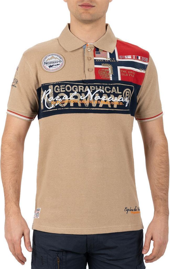Geographical Norway Herren Regular Fit T-Shirt kidney men Beige XL