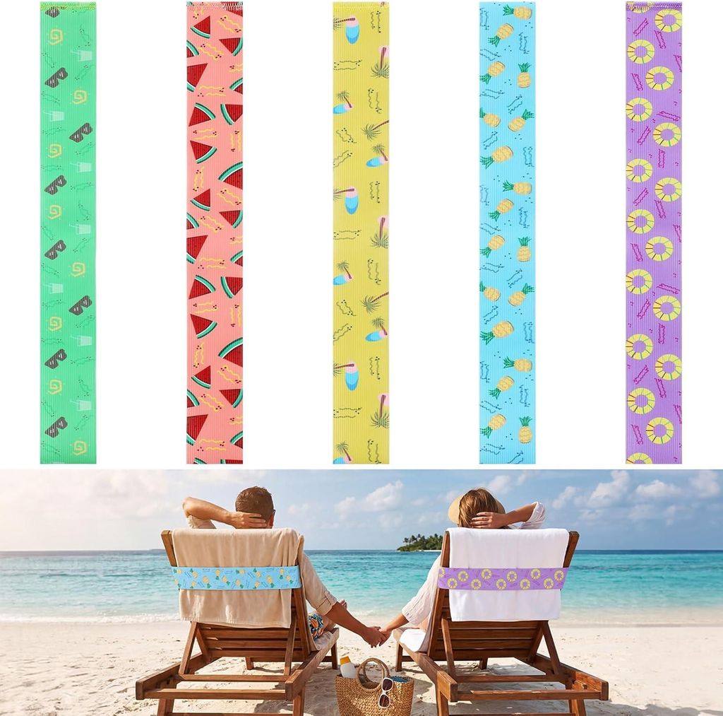 Bandas para toallas para sillas de playa, juego de 5 Imagen del producto 