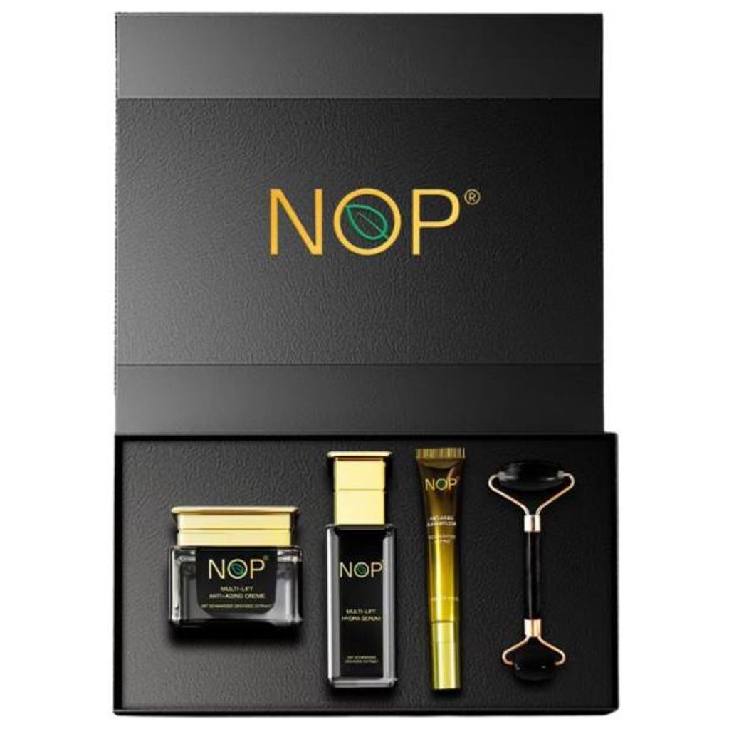 NOP 3‐Step Anti-Aging Set – Serum, Augenpflege & Creme mit Roller