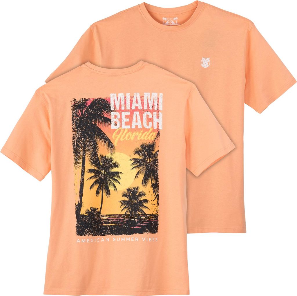 Calm Beach Übergrößen orange T-Shirt Rückenprint