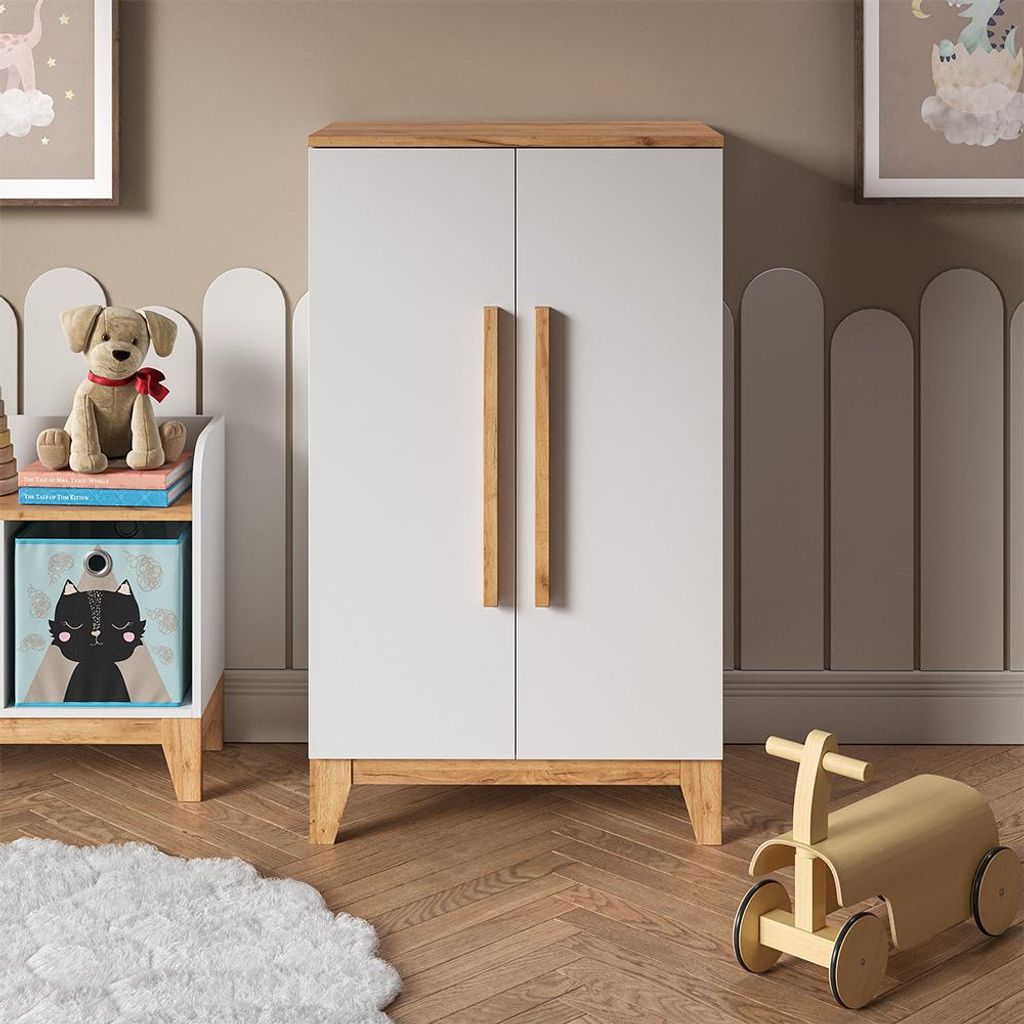 Vitalispa Kinderkleiderschrank Malia, 70 x 120 cm, Weiß/Artisan