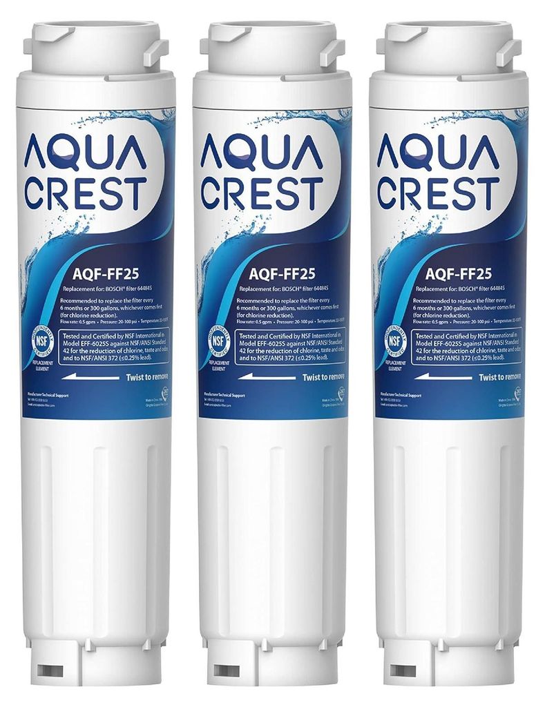 AQUA CREST 644845 Wasserfilter Kühlschrank Siemens, Ersatz für Bosch Ultra Clarity Wasserfilter 644845, Kompatibel mit Siemens Bosch Neff 740560 ...