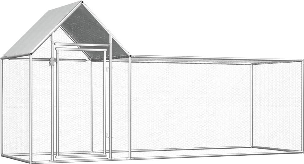 The Living Store Hühnerstall 3x1x1,5 m Verzinkter Stahl