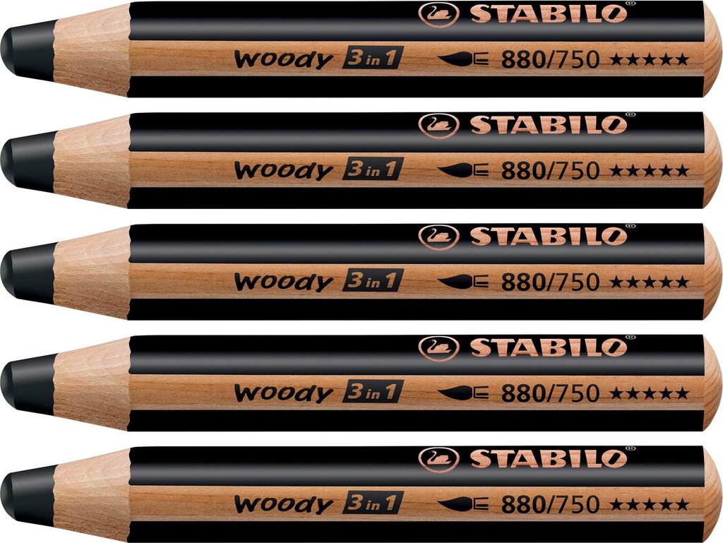 Stabilo® 880/750 penna multitalento woody 3 in 1, nero Immagine del prodotto 