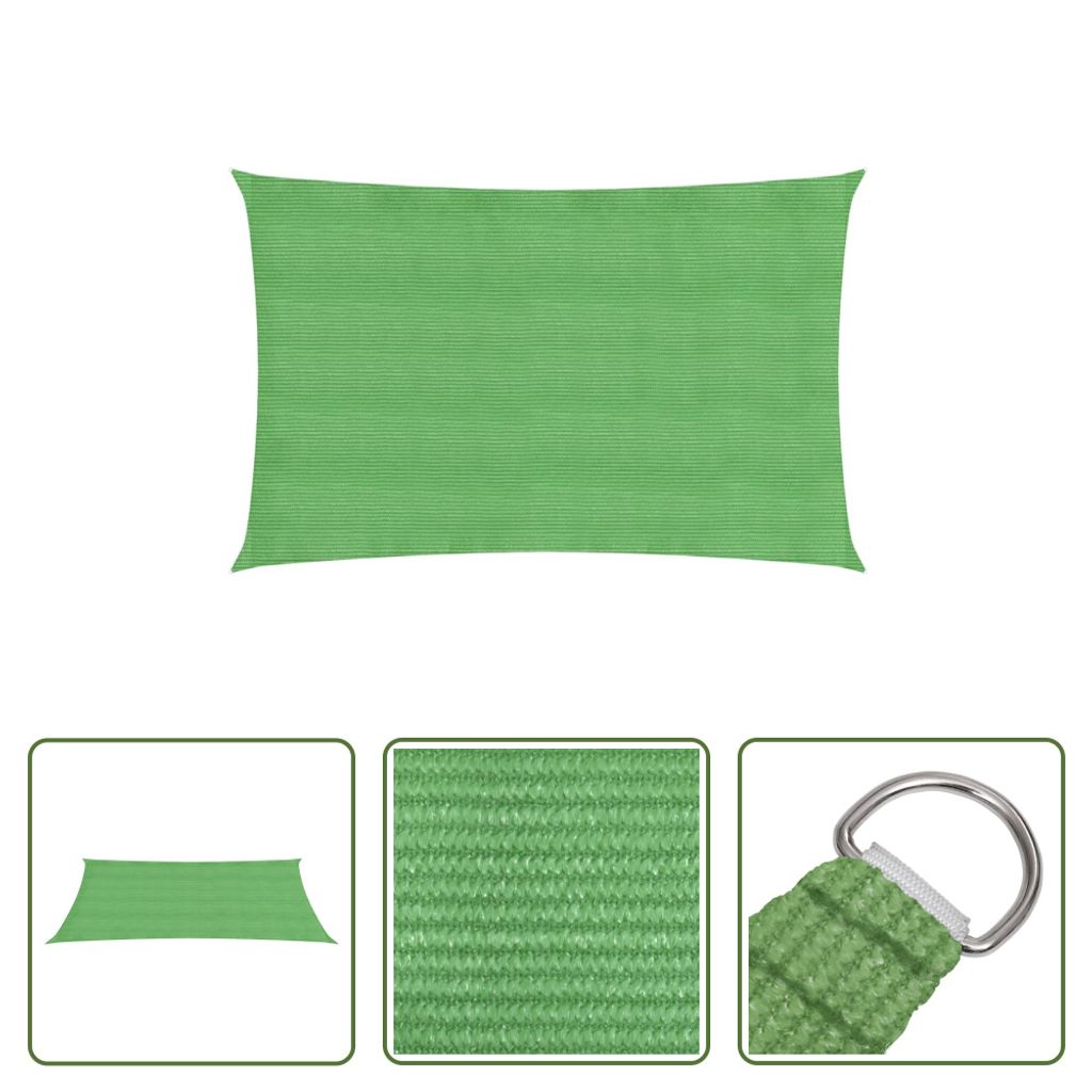 The Living Store Sonnensegel 160 g/m² Hellgrün 4x7 m HDPE Produktbild 
