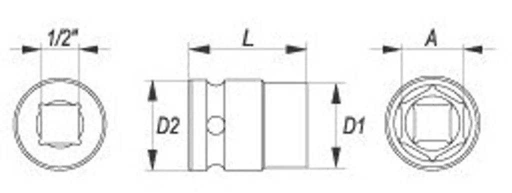 YATO YT-1007 - Bicchiere a impatto 1/2 "x17mm - 3