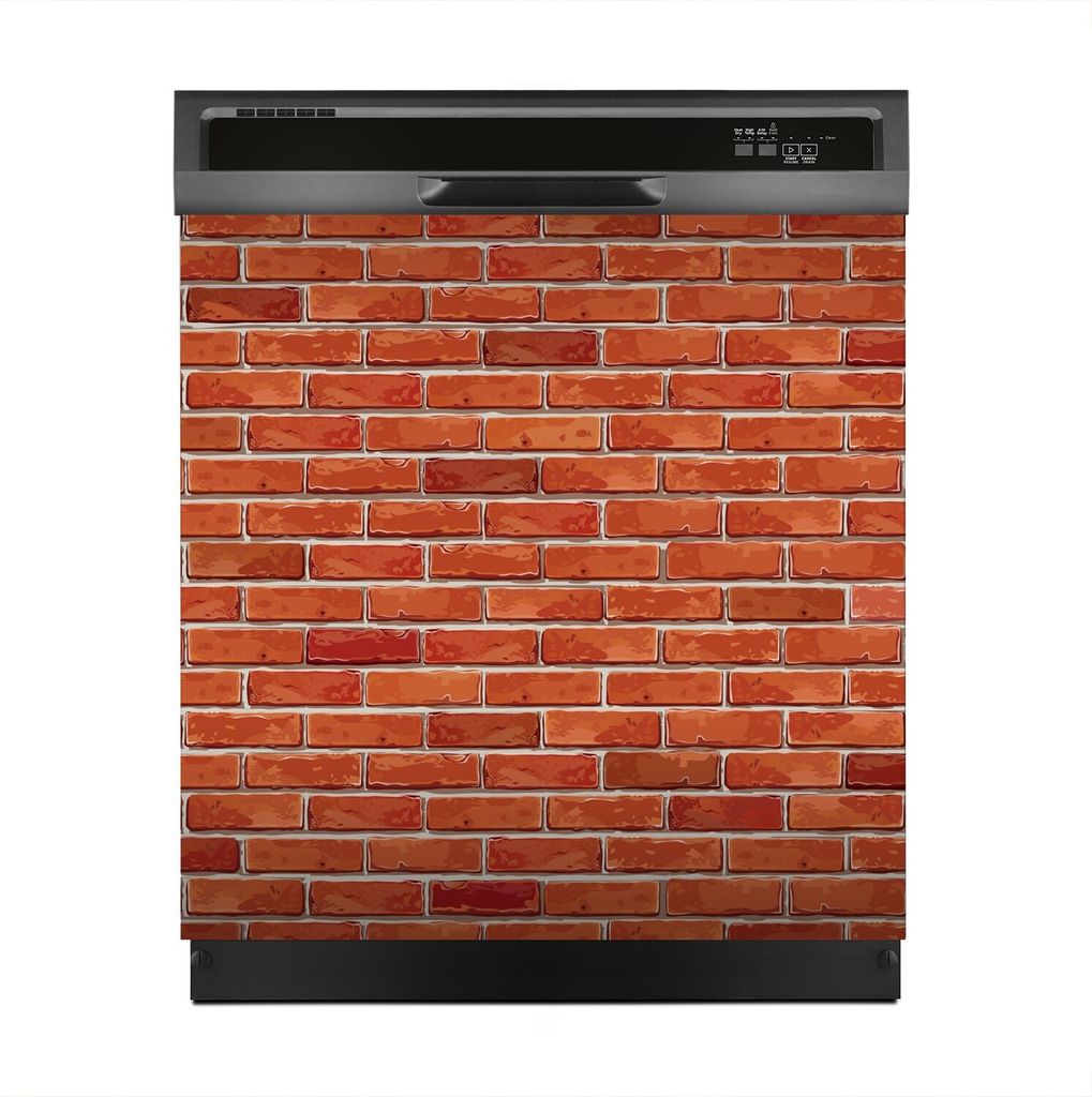 Aufkleber sticker 60x60 cm Dekorative folie Spülmaschine - Rot Wand Ziegel Backstein