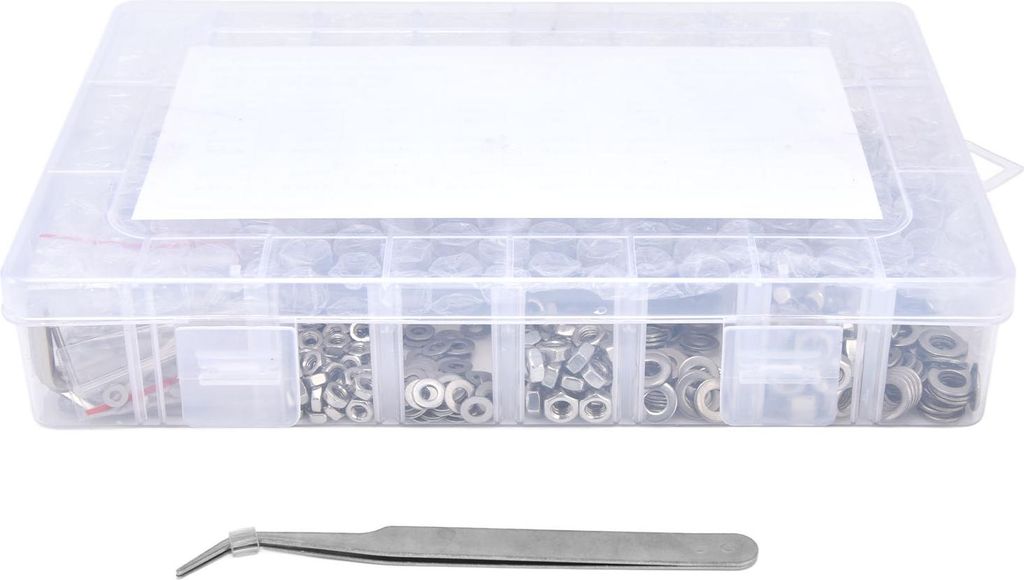 580-teiliges Schrauben-, Muttern- und Unterlegscheiben-Set aus Edelstahl 304 mit zylindrischem Innensechskant für Heimwerkerbedarf