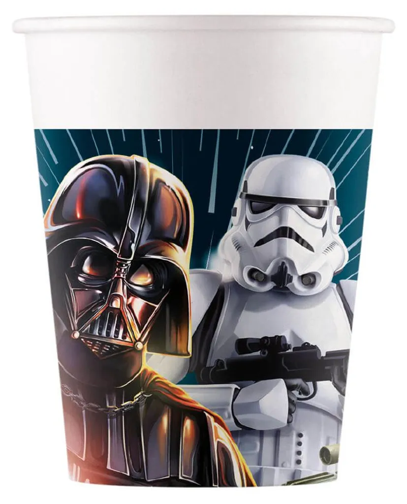 Gobelets Star Wars Galaxy en carton jetables 200 ml - Lot de 8 unités