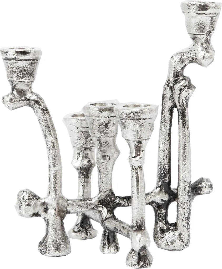 Candelabro KILLSTAR Ossuary Silver - Decorazione Casa Gotica e Dark