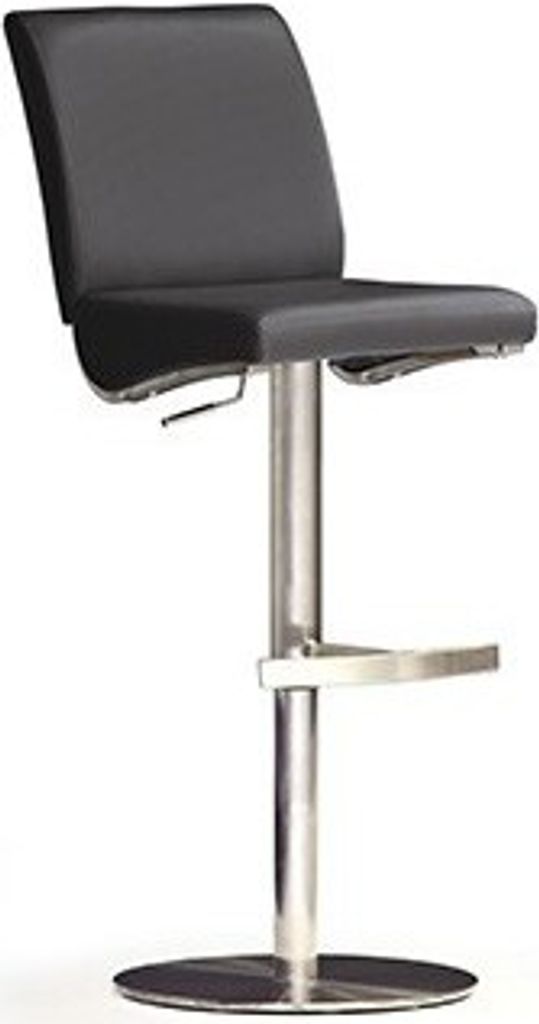 Barstuhl Diaz Schwarz Edelstahl gebürstet Leder Barhocker kaufen