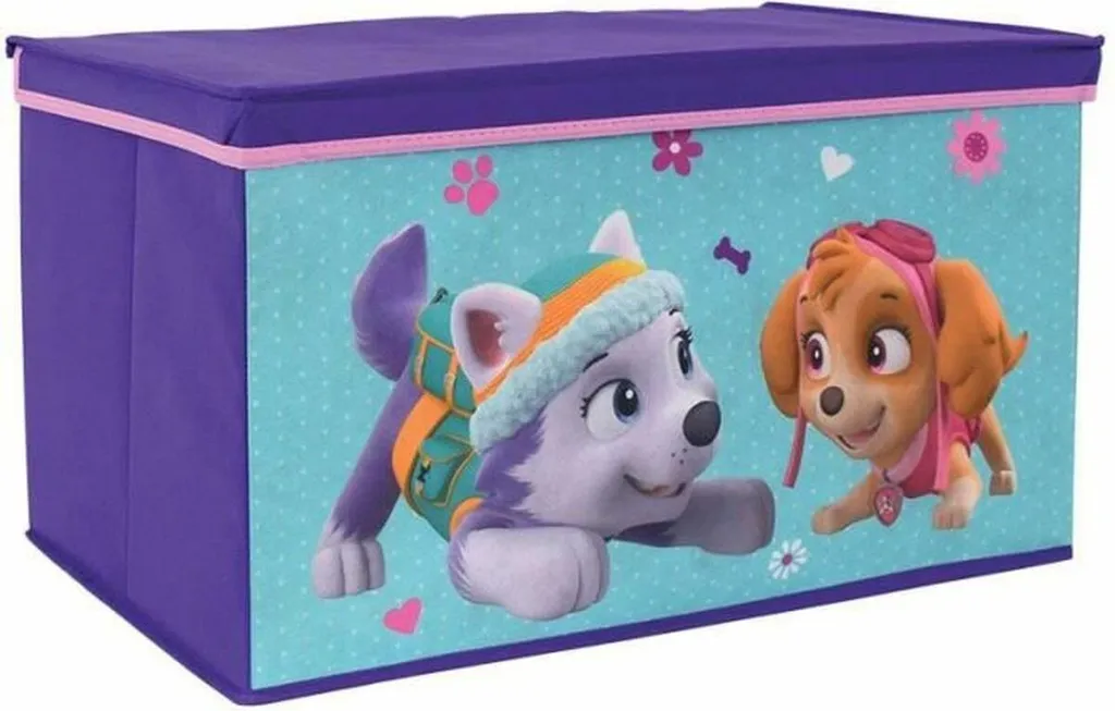 Coffre à jouets Pat' Patrouille 60cm en tissu avec couvercle amovible
