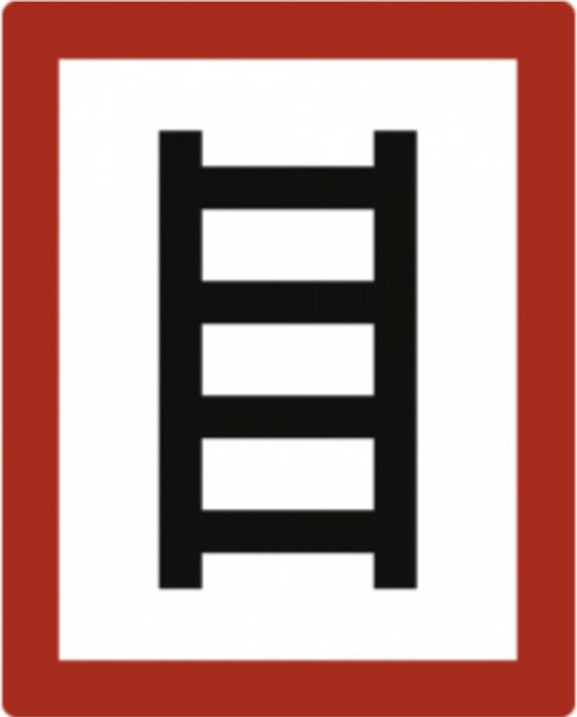 Anleiterstelle Schild Aufkleber Stelle zum Anleitern DIN 4066 Feuerwehr