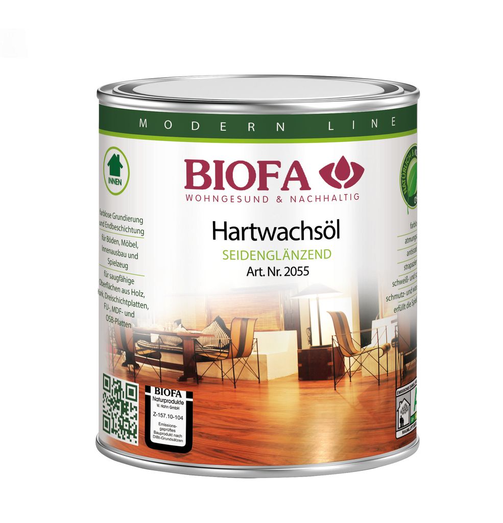 BIOFA Hartwachsöl 2055 seidenglänzend 0,375l