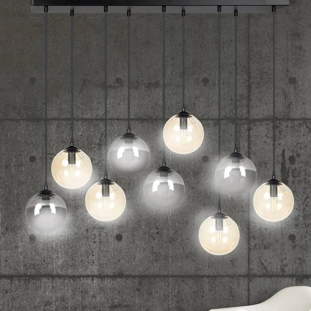 Suspension Plafonnier Multi-bras Cosmo 9 Noir et Or pour Salon - 19