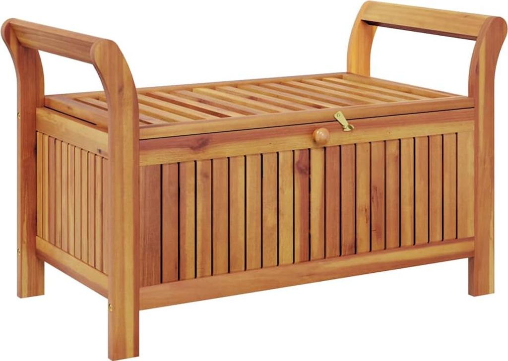 vidaXL Garten-Truhenbank mit Kissen 91 cm Massivholz Akazie Produktbild 