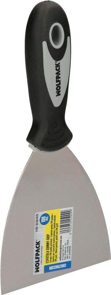 WOLFPACK LINEA PROFESIONAL Spachtelgriff Gummy Grip Blade 100 mm. Gipsspachtel, Malerspachtel, Spachtel, Gipskartonspachtel, etc.