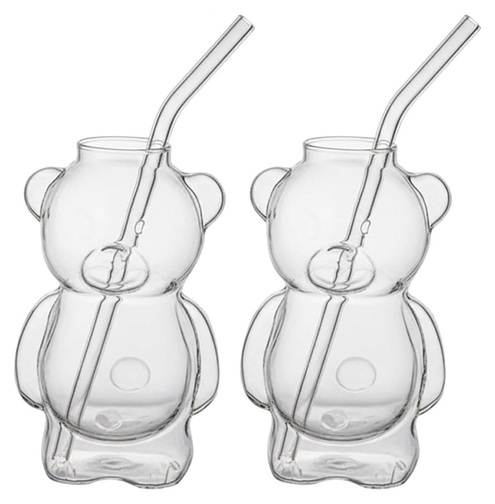 Bärenförmiges Glas, 320 ml – Niedliches Teddybär-Weinglas – Einzigartiges Champagnerglas – Saftglas – Geburtstagsgeschenk