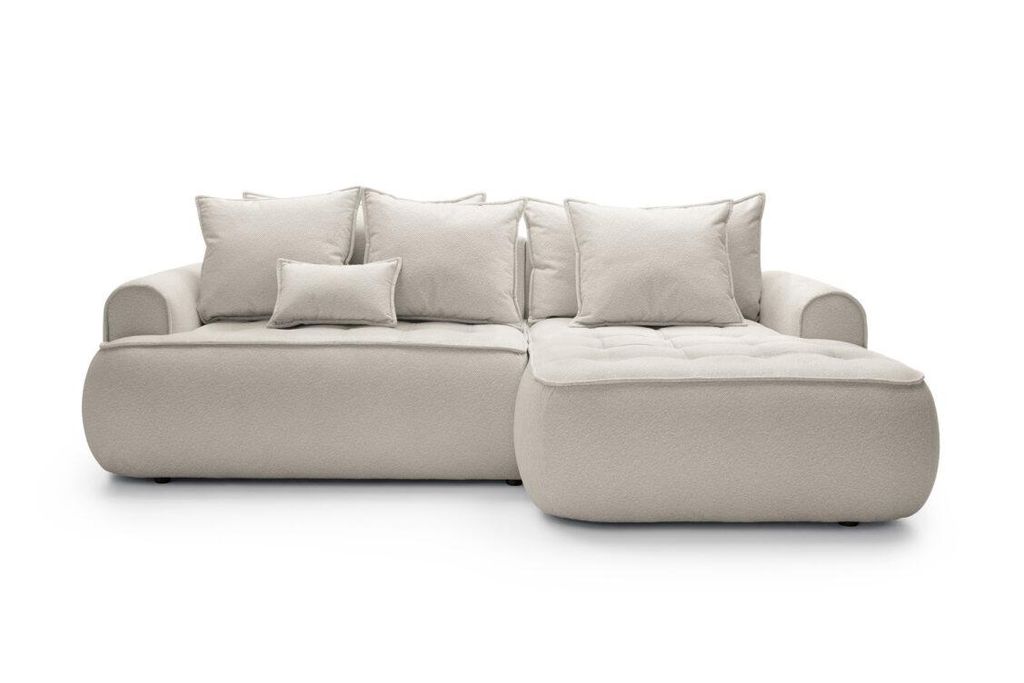 Modernes Ecksofa mit Schlaffunktion und Bettkasten Couch rechts ESHE - LEO 01