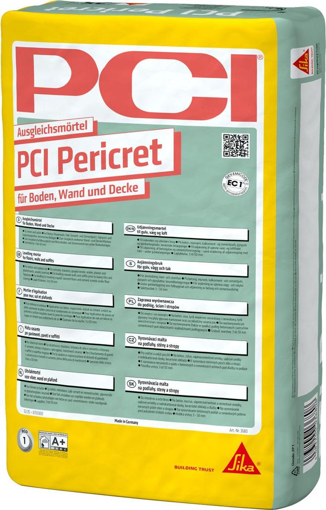 PCI Pericret Ausgleichsmörtel grau 25kg Produktbild 