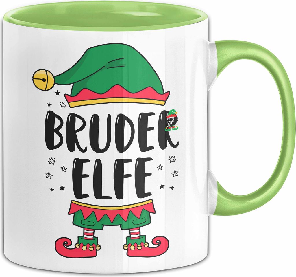 Bruder Elf Tasse Geschenk Familienfeier Weihnachten Lustige Geschenkidee Geburtstag Kaffee-Becher (Grün)