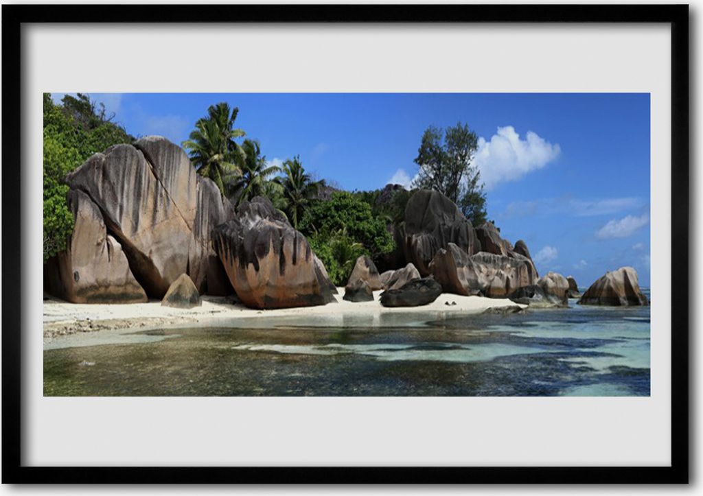Bild 70x50 MDF-Rahmen Wandkunst Sea Rock Landschaft