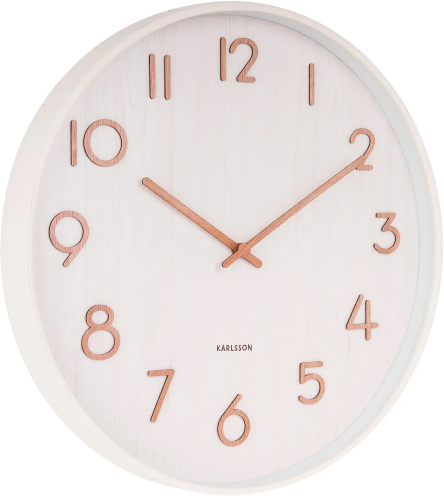 Horloge murale en bois Pure 40 cm idéale pour cuisine et bureau zen