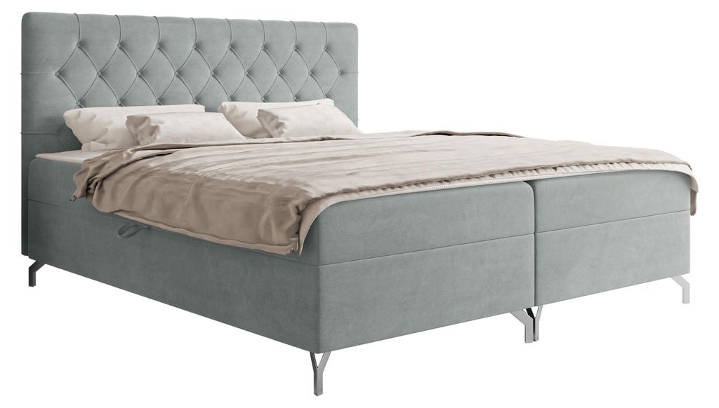 MIRJAN24 Boxspringbett mit zwei Bettkästen Guliette, Schlafzimmer, Dopellbett mit Topper (Farbe: Fresh 33, Größe: 160x200 cm)