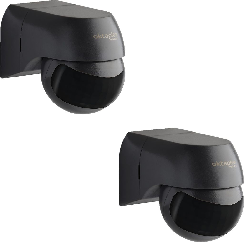 2x Oktaplex Bewegungsmelder Außen IP44 Infrarotsensor 180° Produktbild 