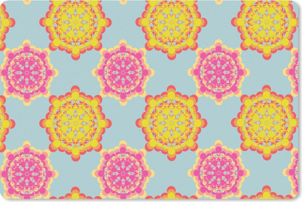 MuchoWow Mauspad Mousepad Flower Power - Design - Hippie 27x18 cm - Mousepads - Maus Mat - Pad - Mausunterlage - Büroartikel - Desk Matten