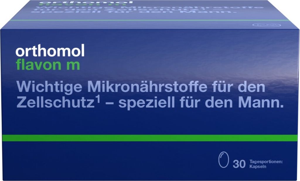 Orthomol Flavon m - wichtige Mikronährstoffe für den Zellschutz - speziell für den Mann - mit Selen, Zink und Omega-3-Fettsäuren, 30 St. Tagesp...