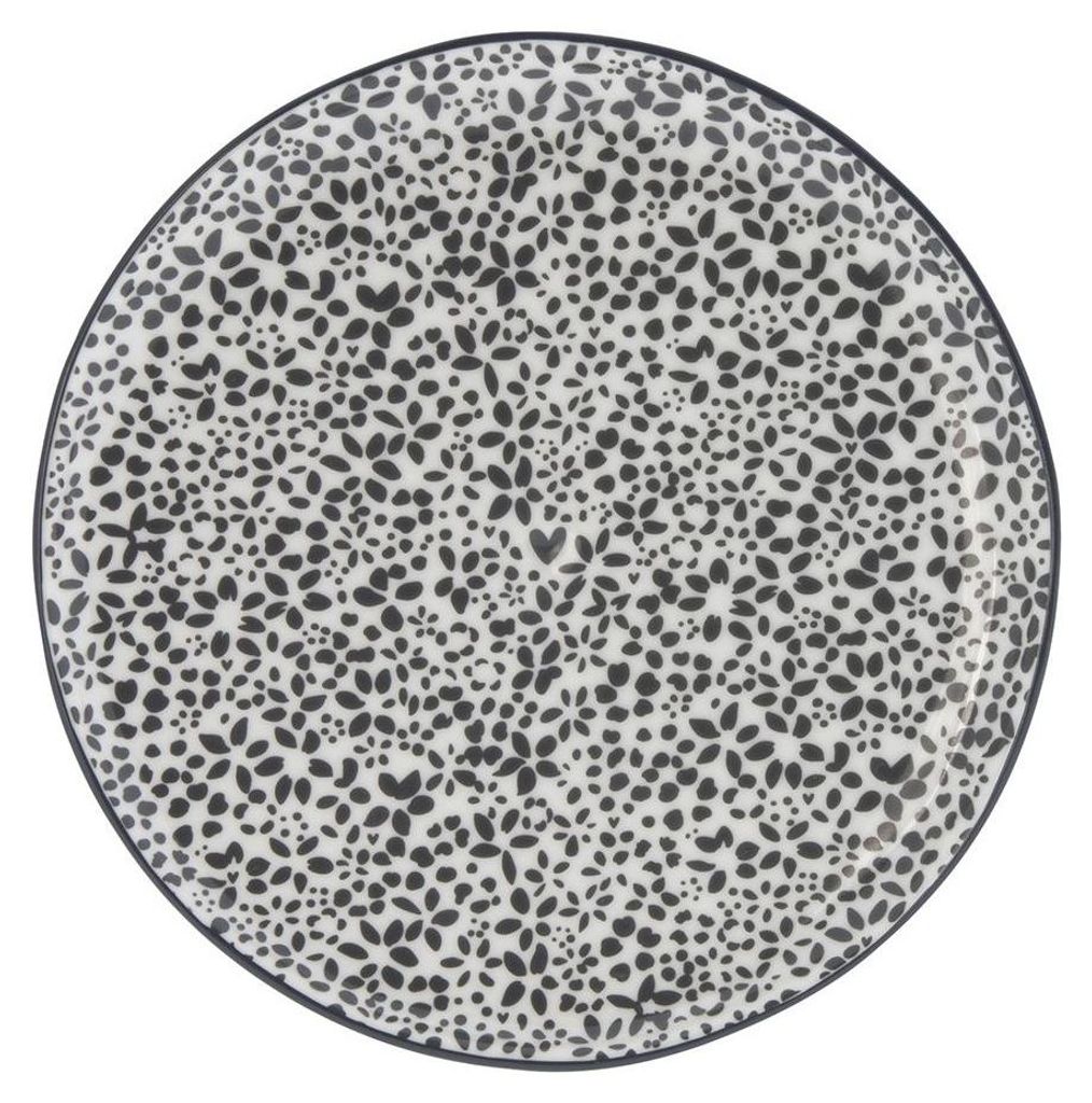 Kuchenteller, Dessertteller BLOOM D. 19cm weiß schwarz Produktbild 