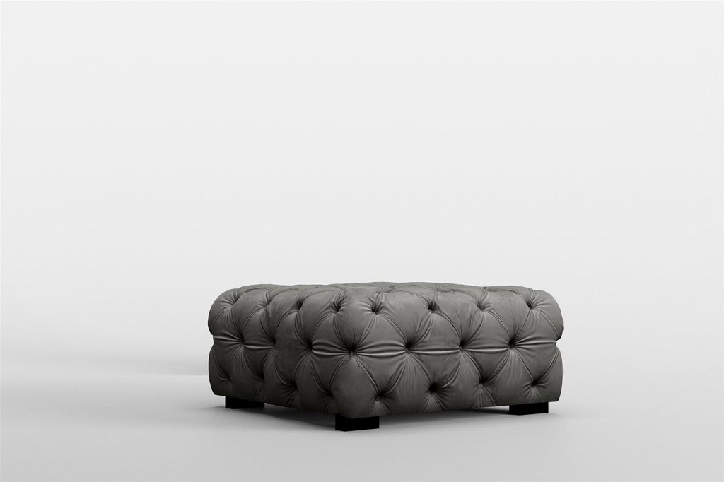 Polsterhocker Designerhocker Sitzhocker NATALIE in Stoff Riviera Graphit