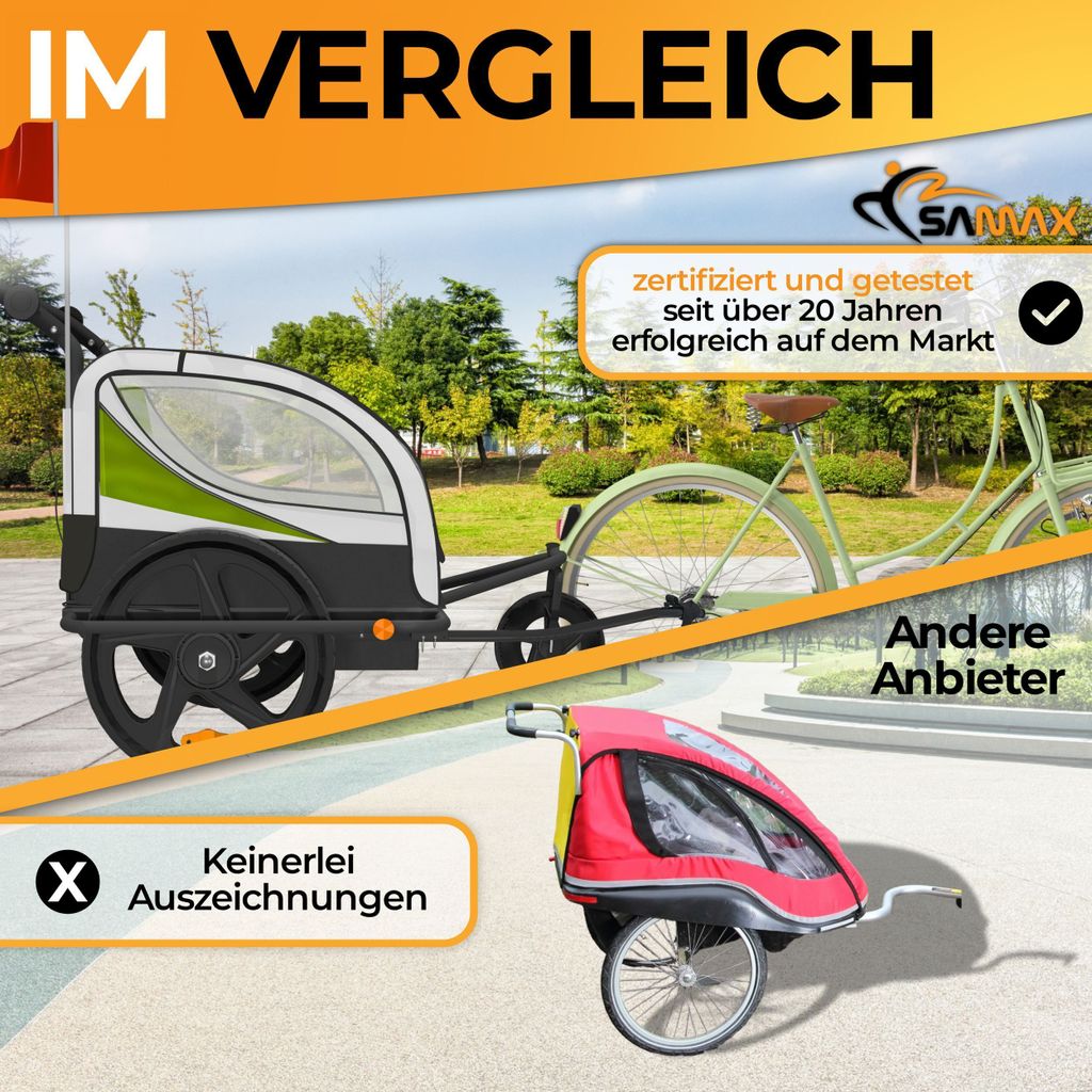 SAMAX Obrotowa przyczepka rowerowa 360° 2w1 jogger - Zdjęcie produktu 7