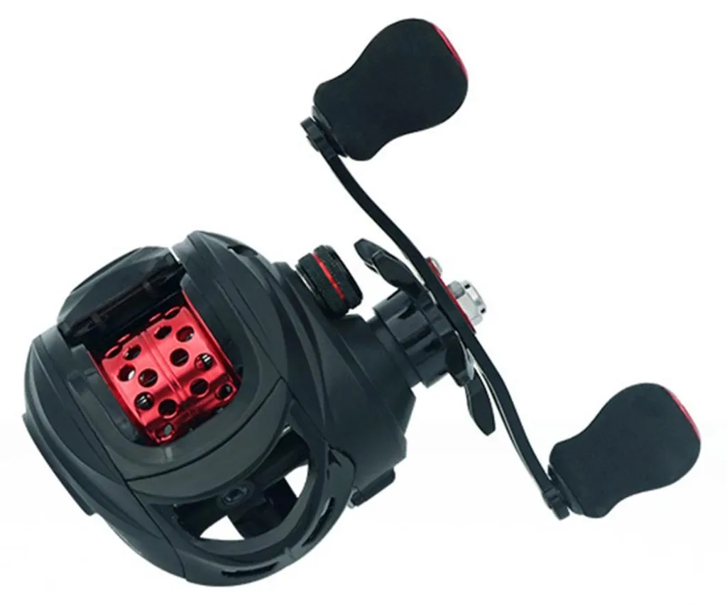 Moulinet de Pêche Casting Gaucher avec Double Bobine en Acier Inox